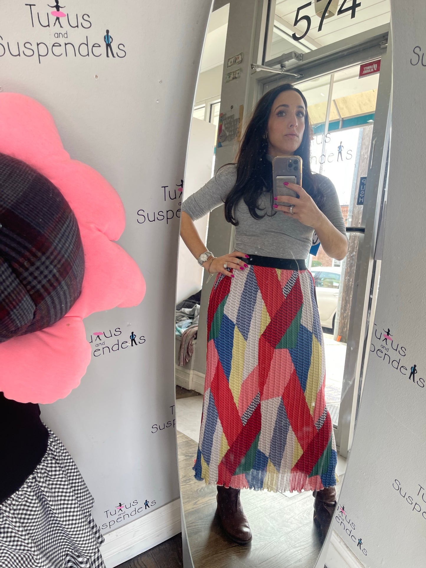 Colorful Pleated Skirt DS2Y2998S