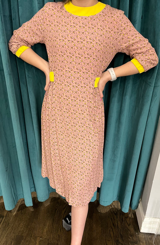 Pink Collared Flared Dress snk4051