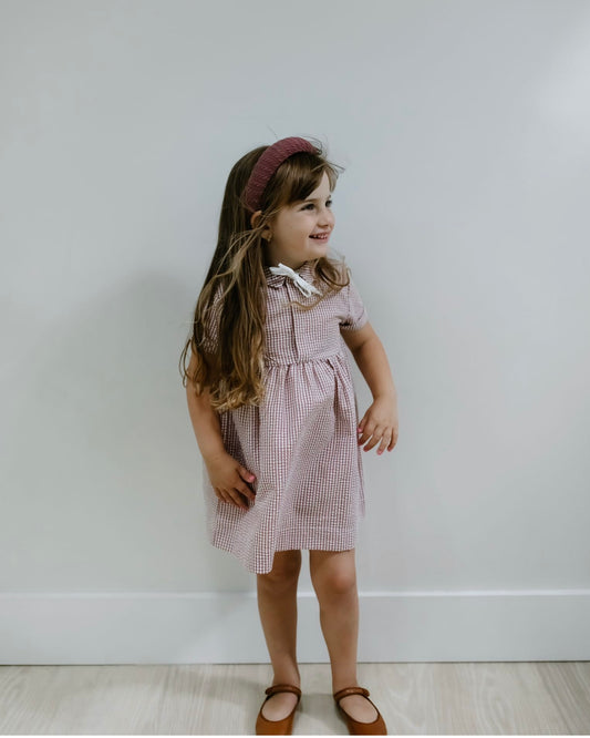 Gingham Dress mauve