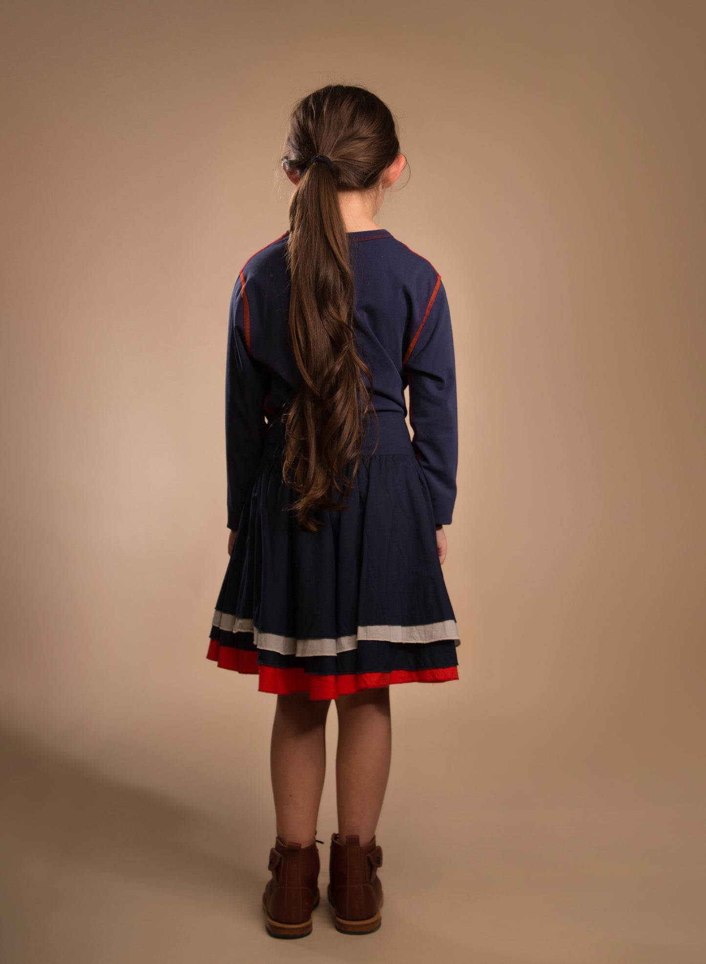 Navy Ruffle Skirt SNK1265