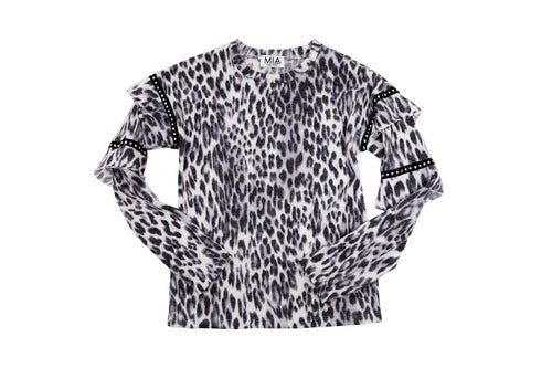 Leopard Trim Top F22-289X