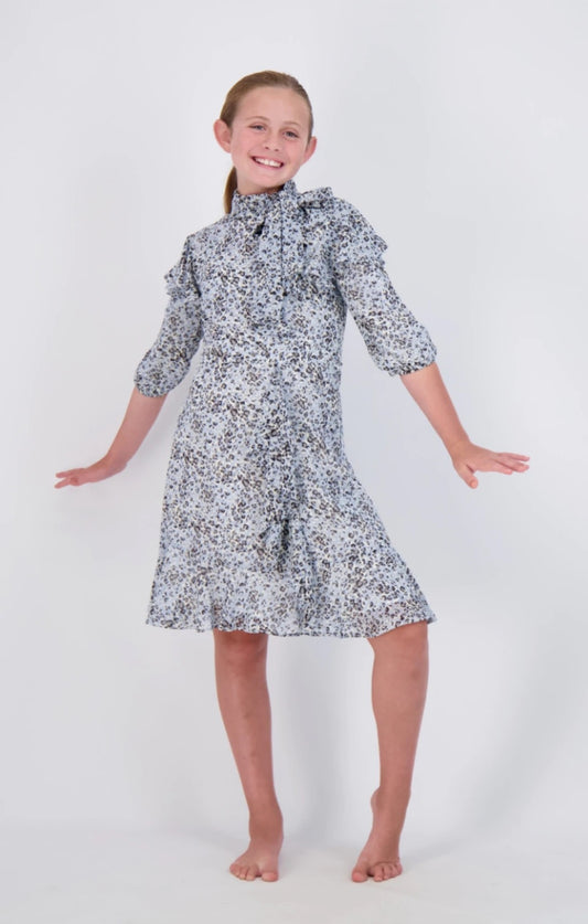 Baby Blue Animal Print Dress snk4067B