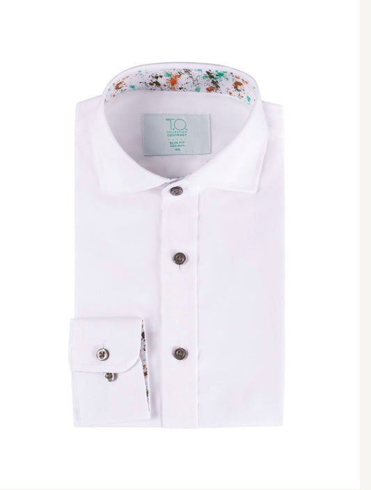 T.O. Slim Long Sleeve White Shirt TOCBSB
