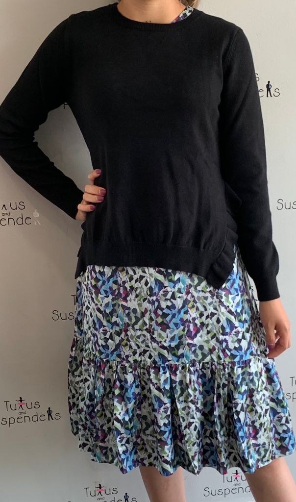 Multicolor Sweater Overlay Dress SNK1350
