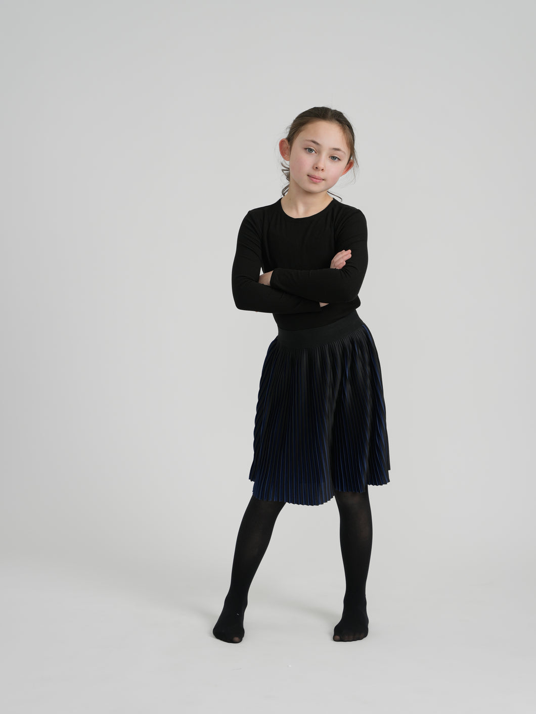 Black & Blue Pleated Skirt GW301-A