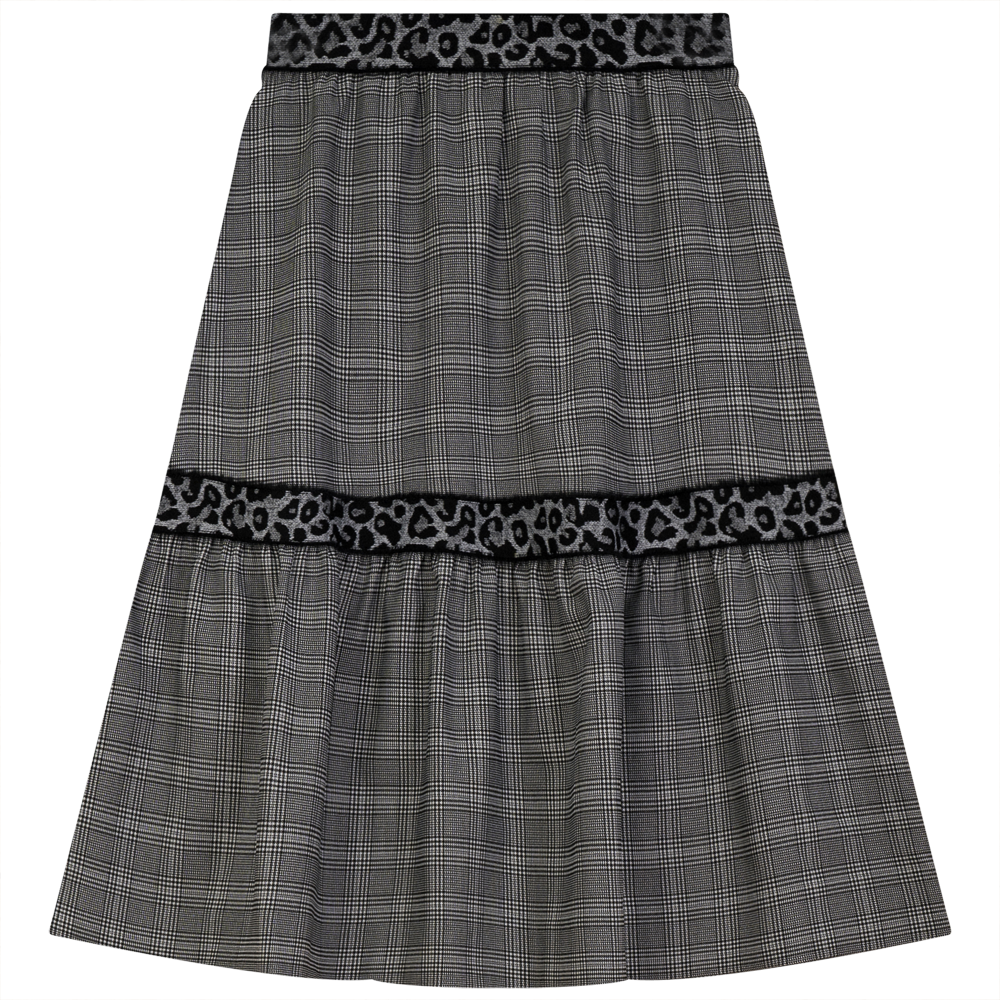 Grey Plaid Skirt yT2836s
