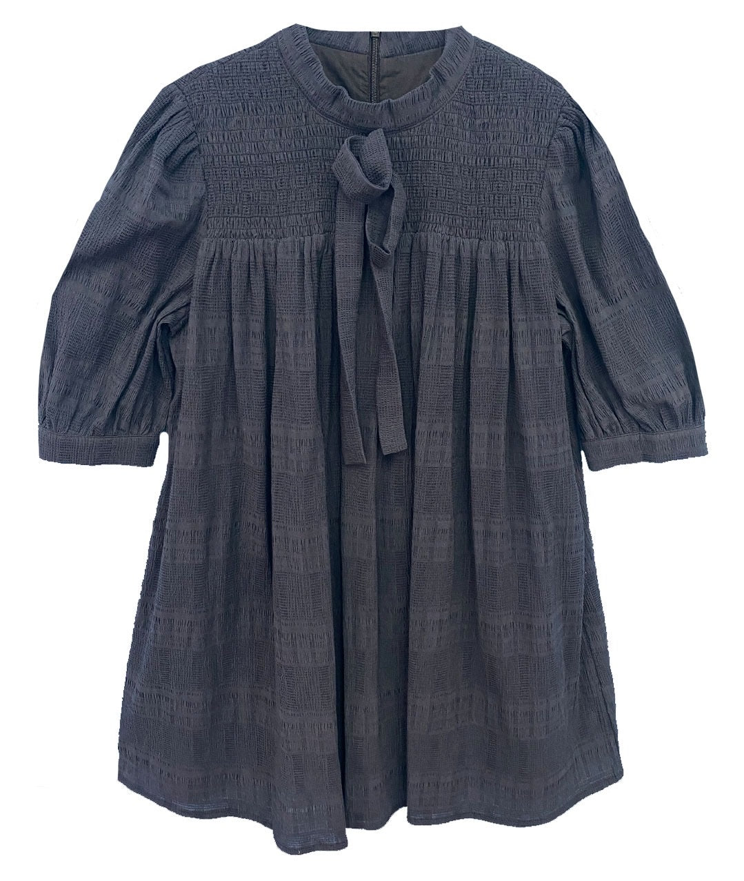 Textured Navy Dress M-4922