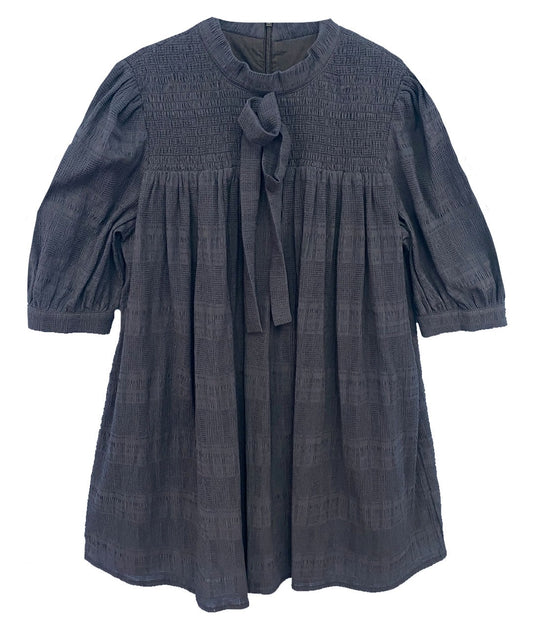 Textured Navy Dress M-4922