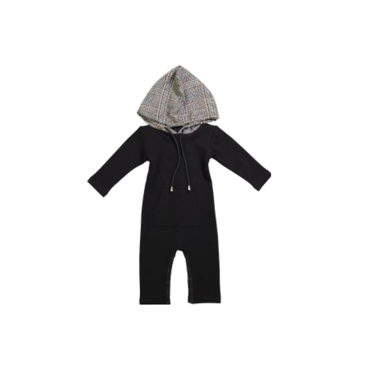 Plaid Hoodie Romper Al2034