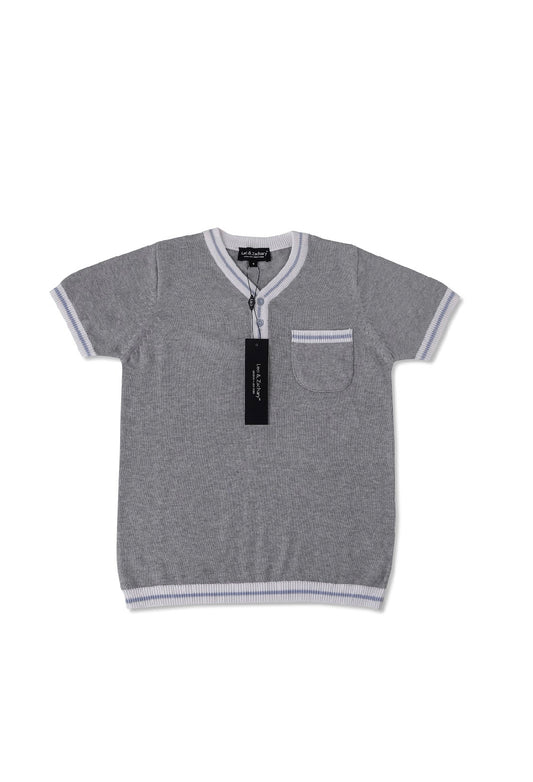 Short sleeve cotton sweater polo