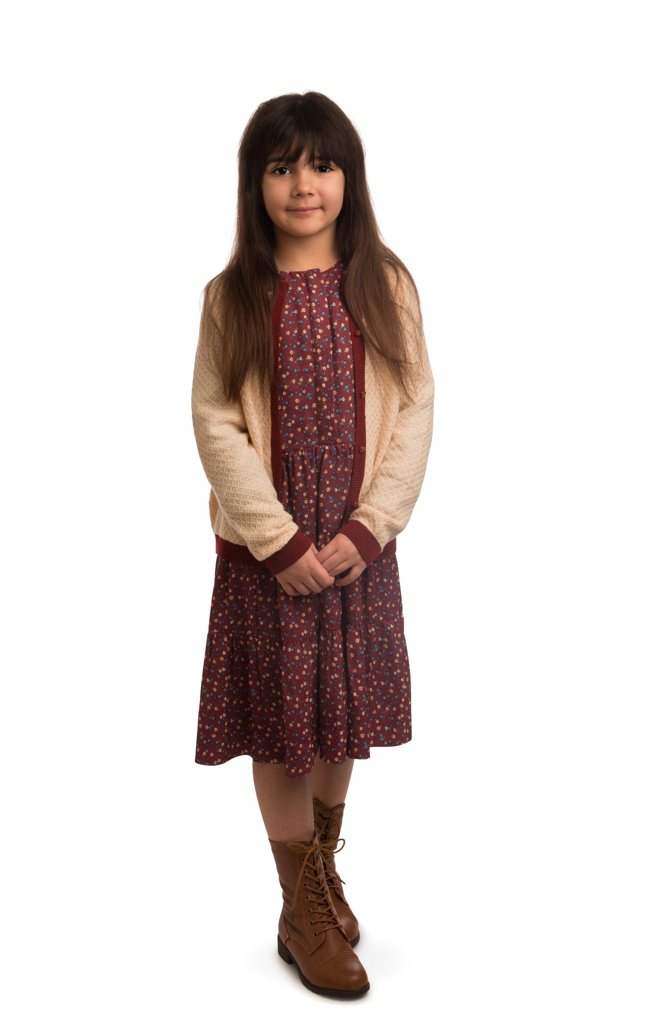 Maroon Floral Dress SNK1314
