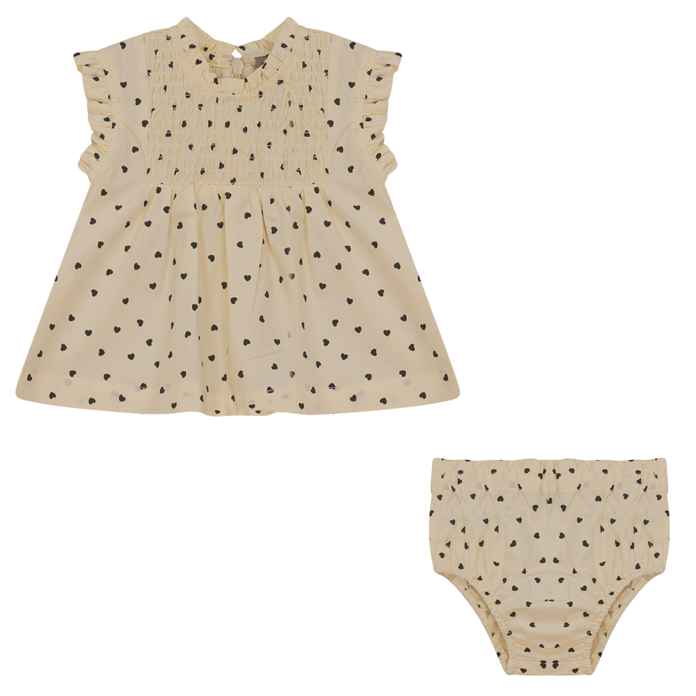 Heart Print Smocked Baby Set SB2Y1698BG