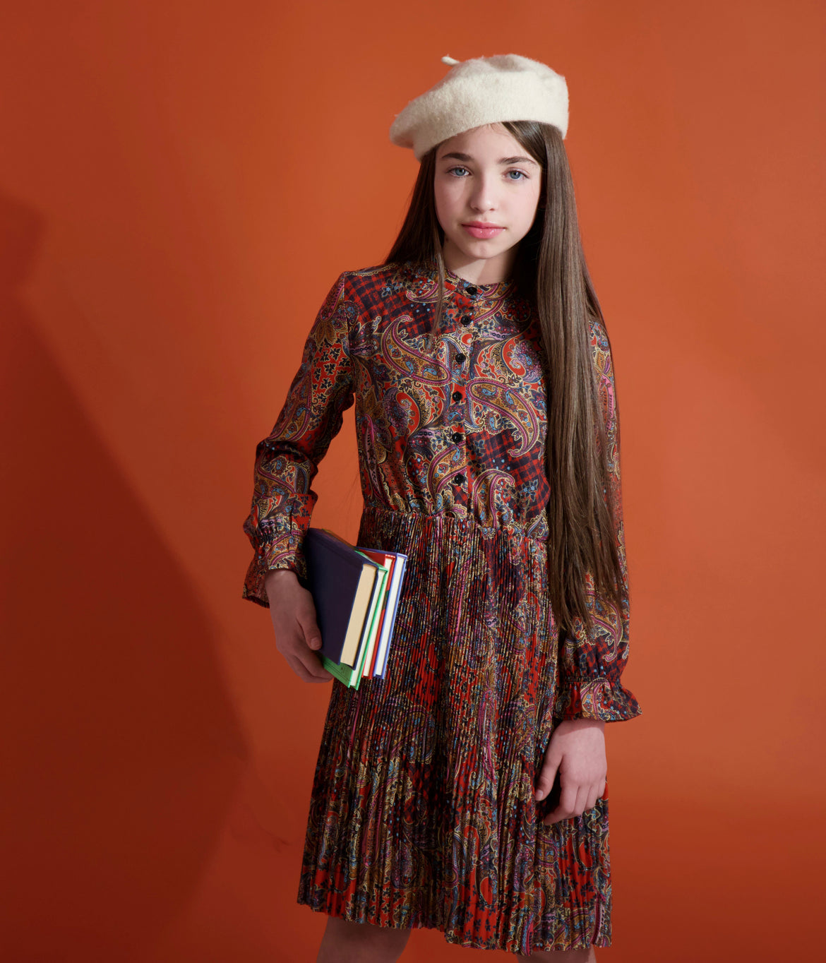 Red/Orange Print Dress SNK4414