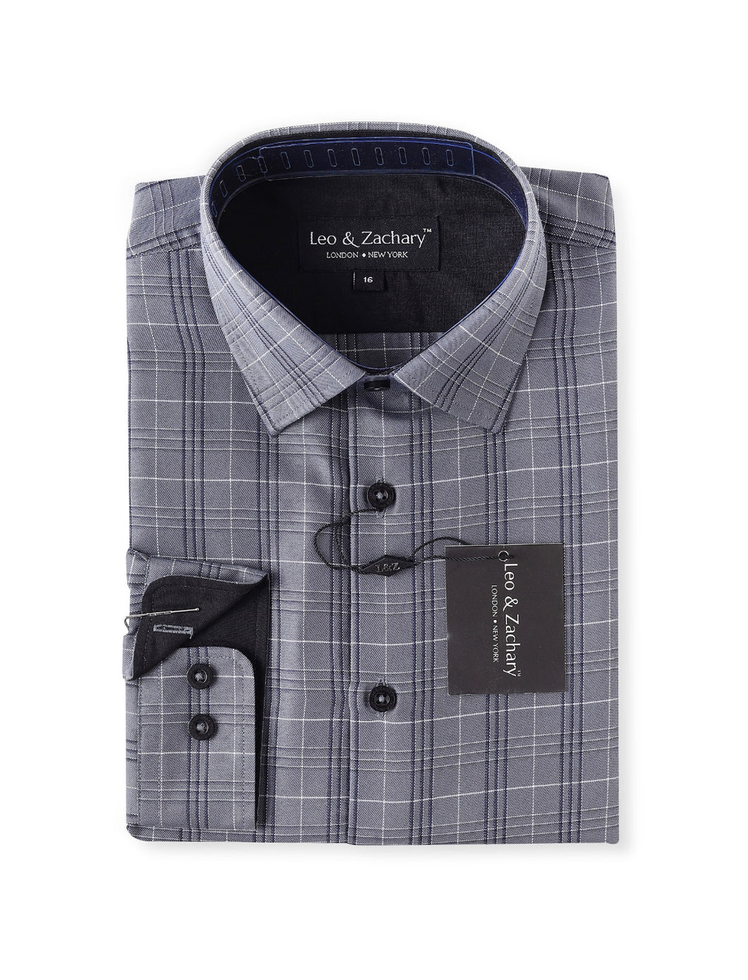 Grey Zagg Dobby L/S Dress Shirt 5890