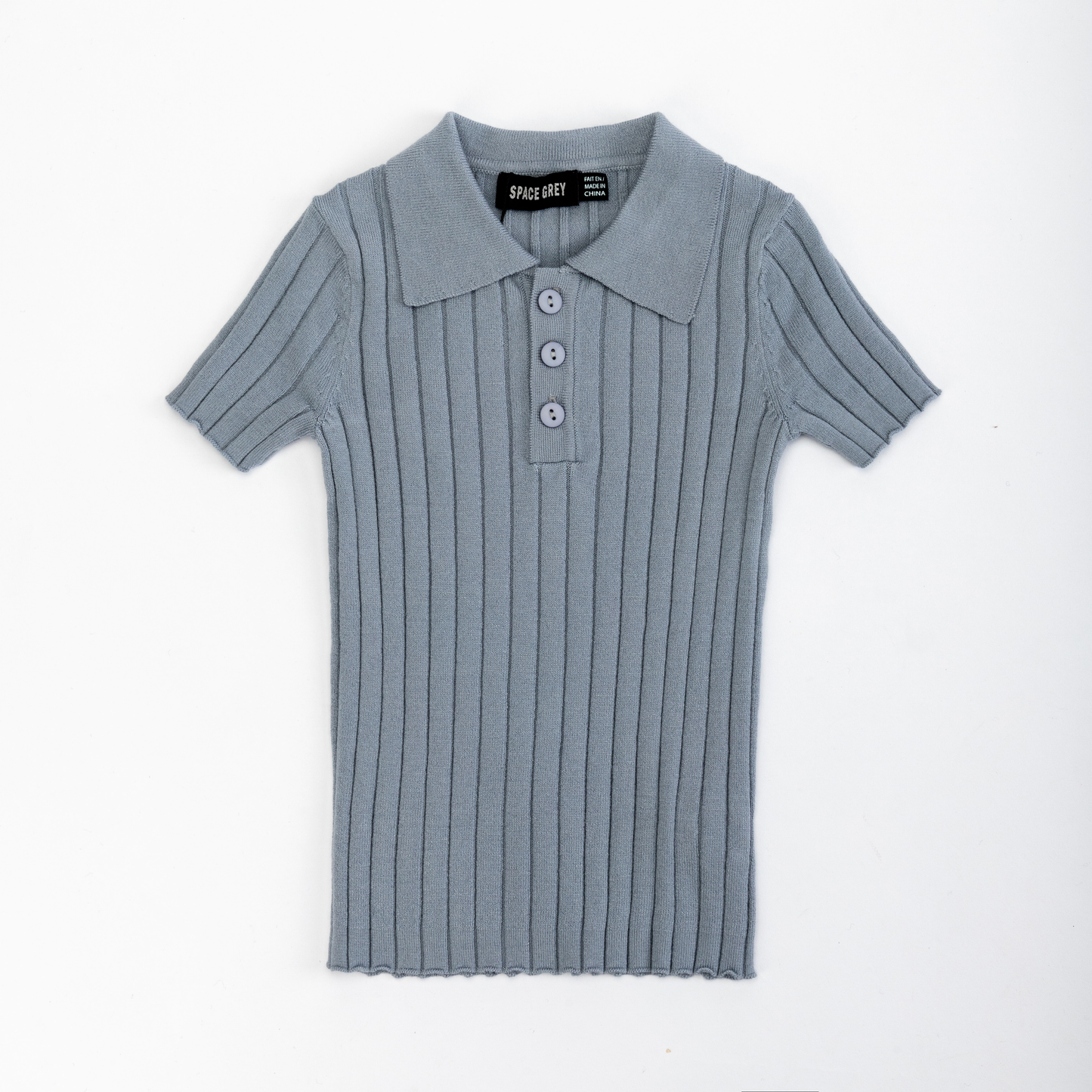 Ribbed Polo Knit Sweater CY1486