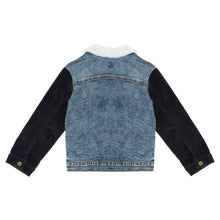 Load image into Gallery viewer, French Terry Pompom Denim Jacket D20E50