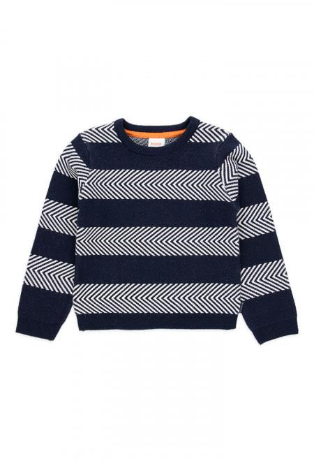 Chevron Striped Pullover Sweater 735083-2440
