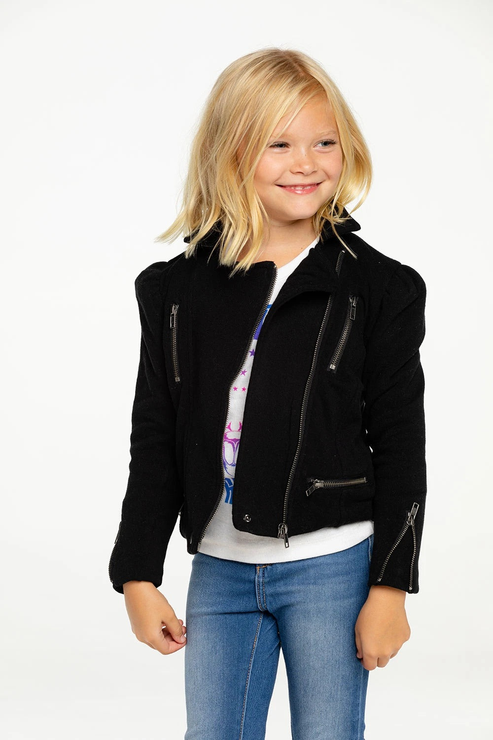 Puff Sleeve Moto Jacket