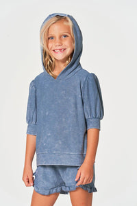 Mineral Wash 3/4 Sleeve Hooded Tee CHTW299-DMW