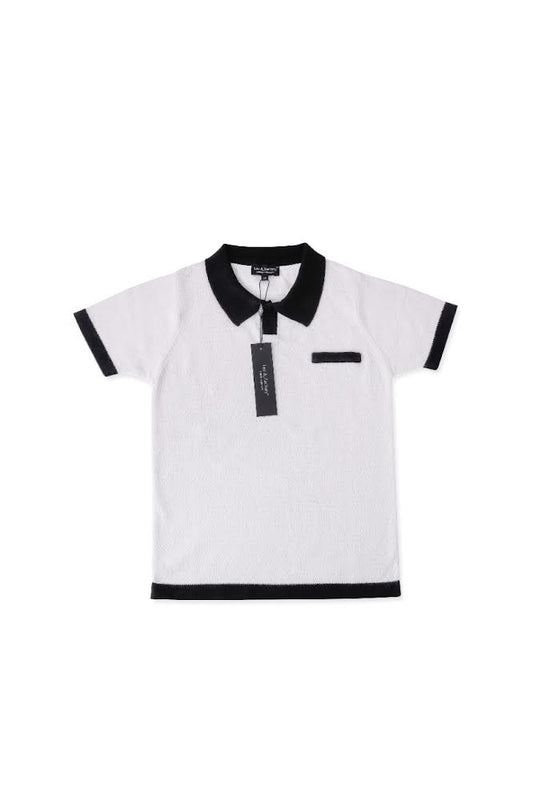 Short sleeve cotton sweater polo