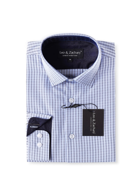 Chappy Blue Checks L/S Dress Shirt 5885