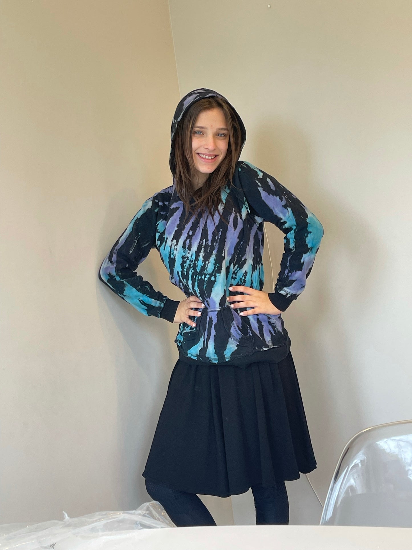 Tie Dye Burnout Pullover Sweatshirt B387X