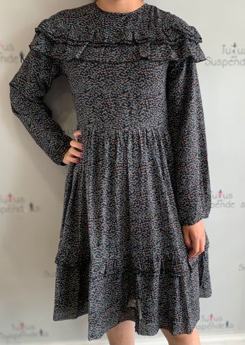 Blue/Black Ruffle Dress SNK3243