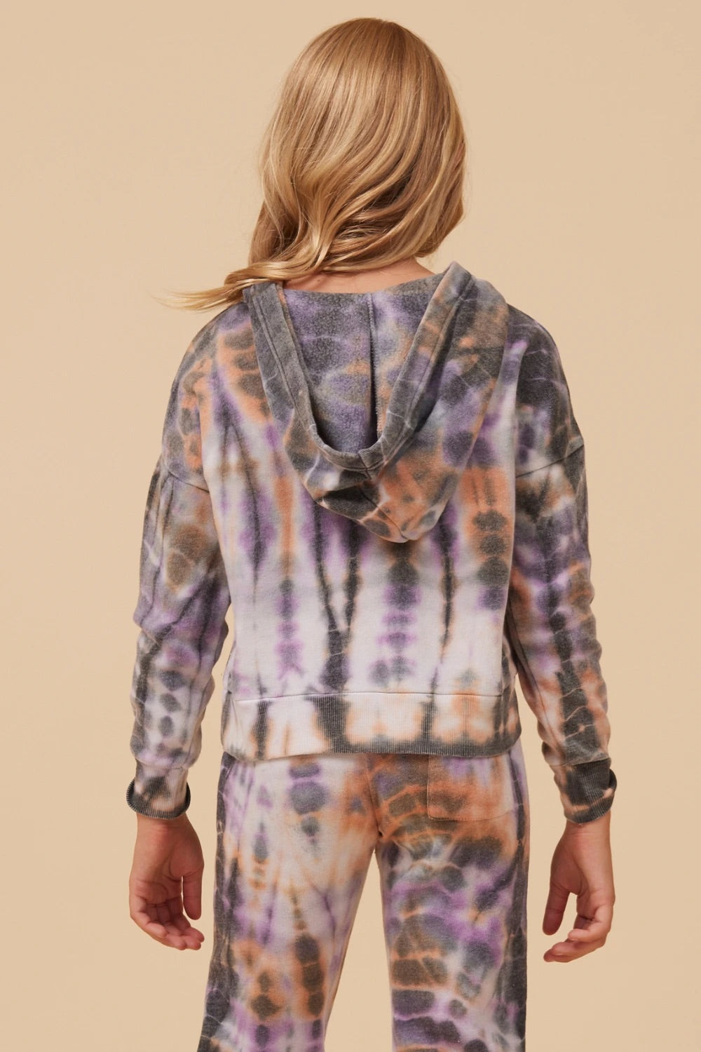 Pink Princess Burnout Tie-Dye Pullover Sweatshirt KOD1629