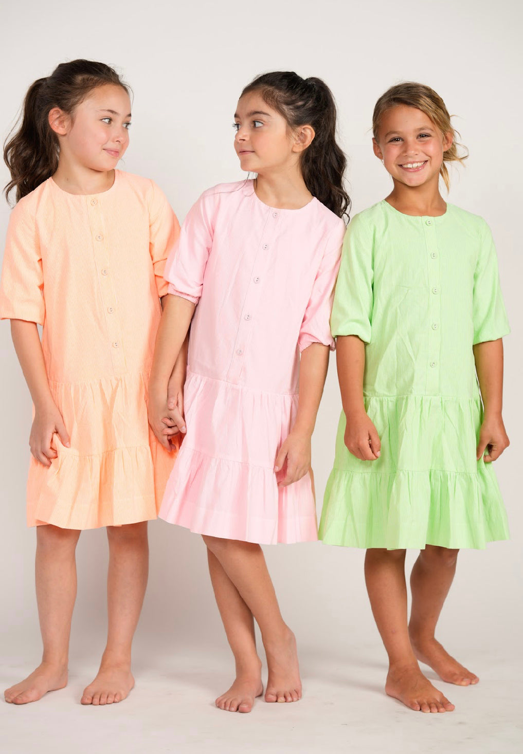 NEON PINSTRIPE DRESS DLS2218-A/B/C