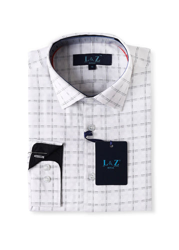 Black Windowpane L/S Dress Shirt 5888