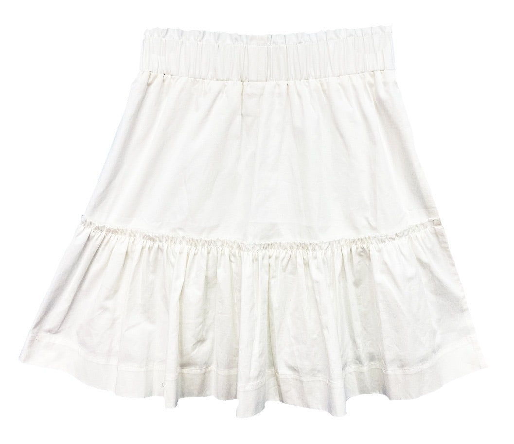 White Ruffle Skirt D-1105