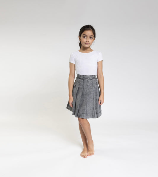 Denim Pleat Skirt FR23818
