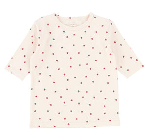 Strawberry Three Quarter Sleeve T-shirt Pink SRTQT