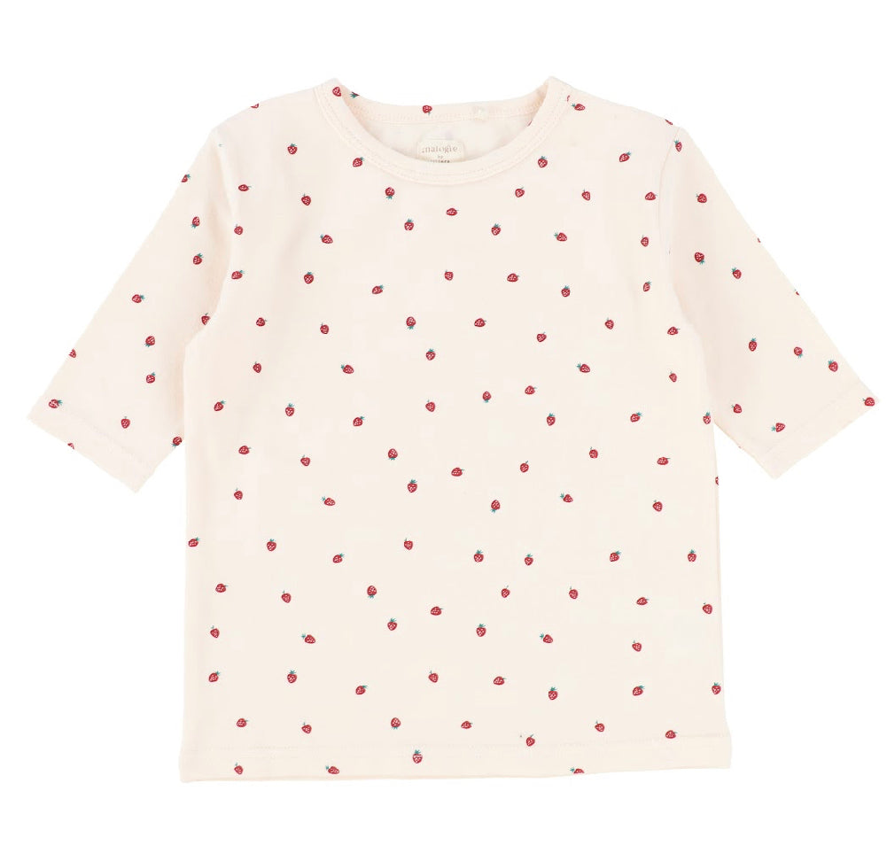 Strawberry Three Quarter Sleeve T-shirt Pink SRTQT