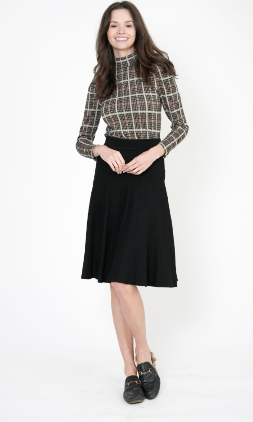 Print Mockneck Puff Sleeve Top