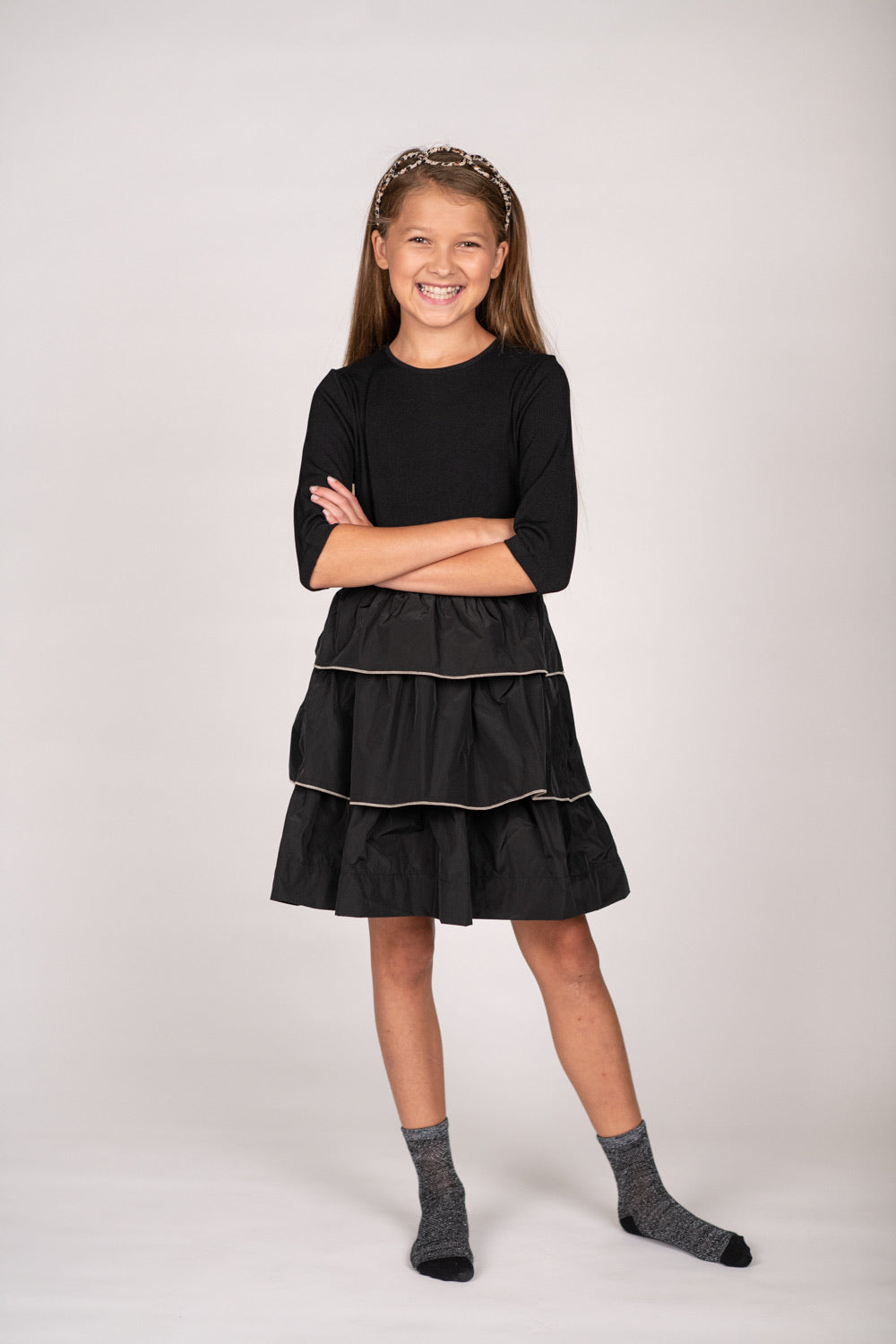 Mixed Fabric Dress TLR2112-A