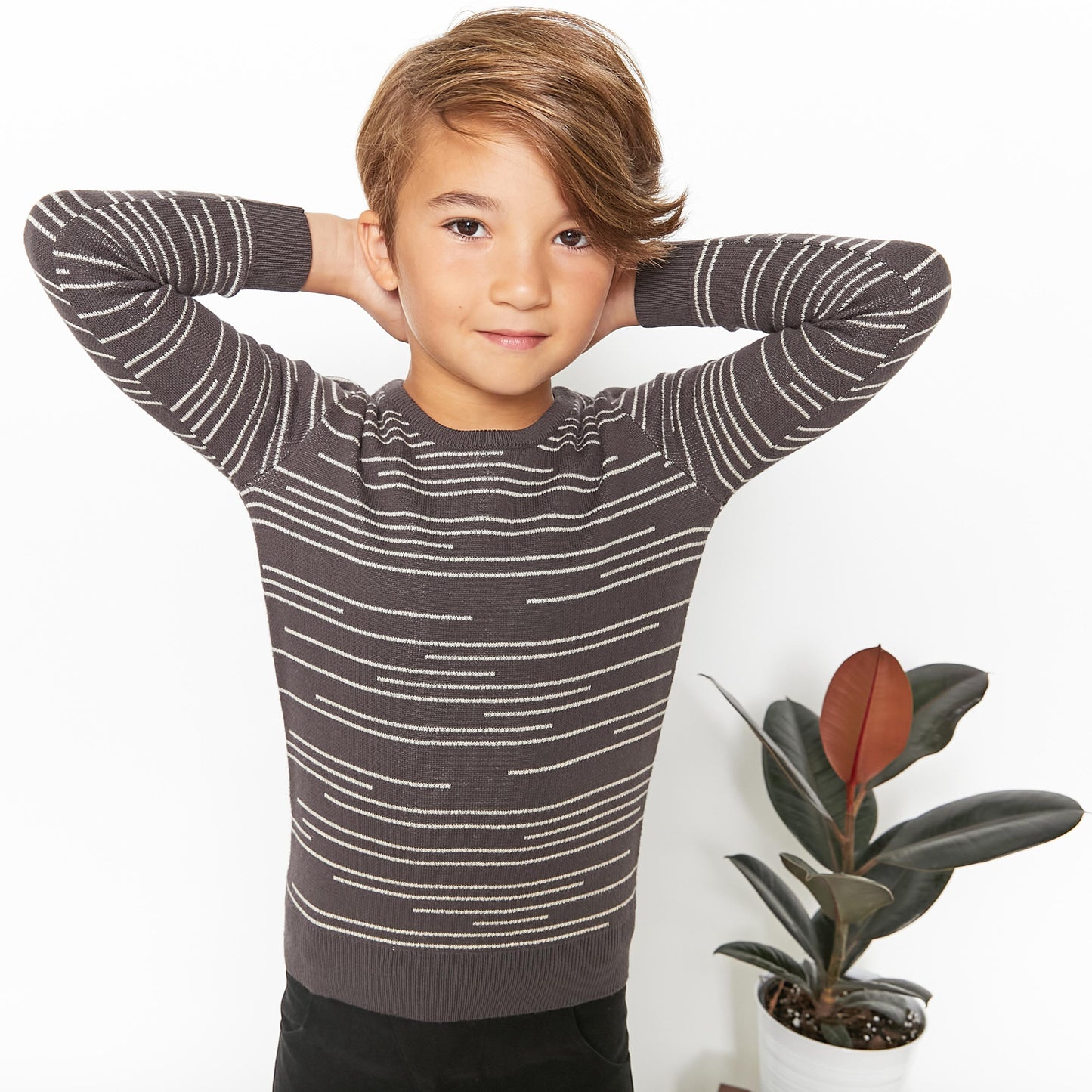 Staggered Striped Sweater G2034