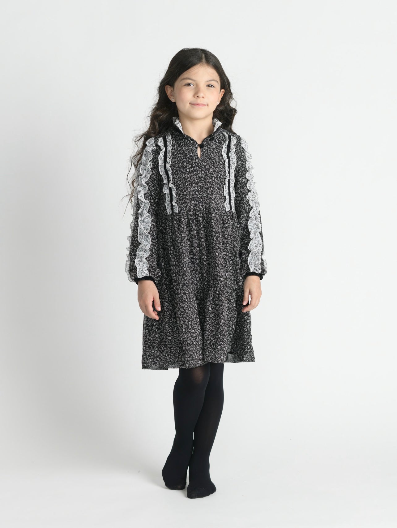 Black and White Crepe Dress FW2182