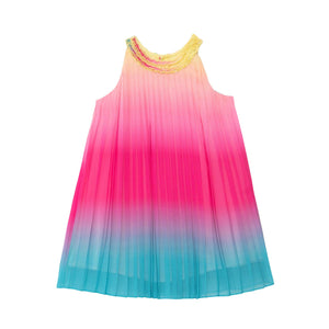 Rainbow Pleated Dress D30O90