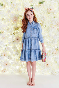 Collared Denim Dress 1307