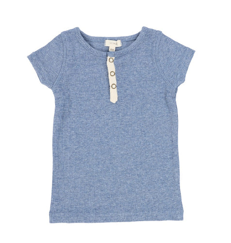 Ribbed Tab Short Sleeve Tee Denim Heather