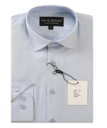 Blue Green Checks L/S Dress Shirt 5790