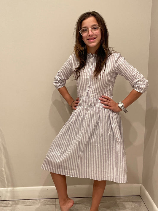 Silver Striped Dress SNK1254