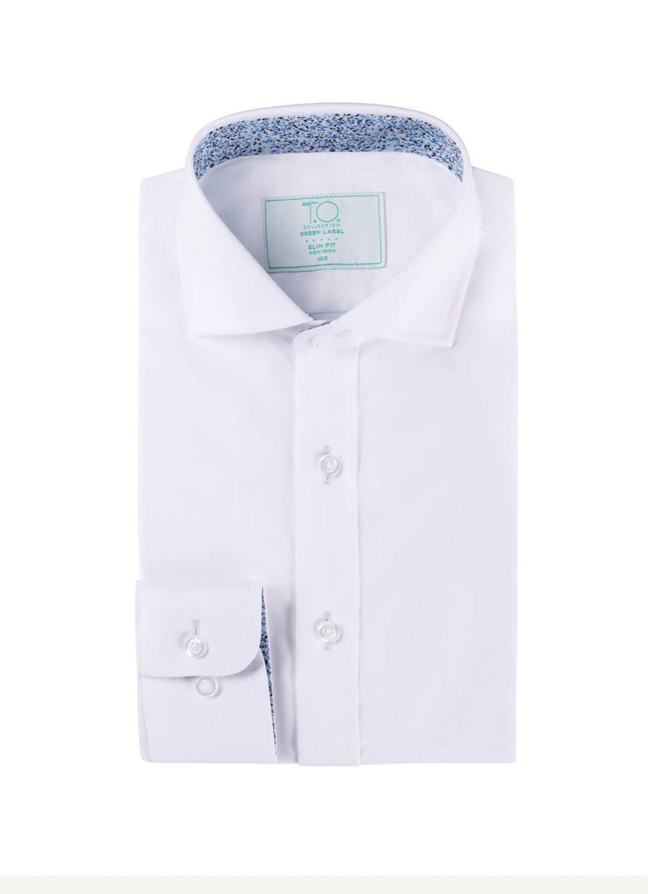 T.O. Slim Long Sleeve White Shirt TOCBSB