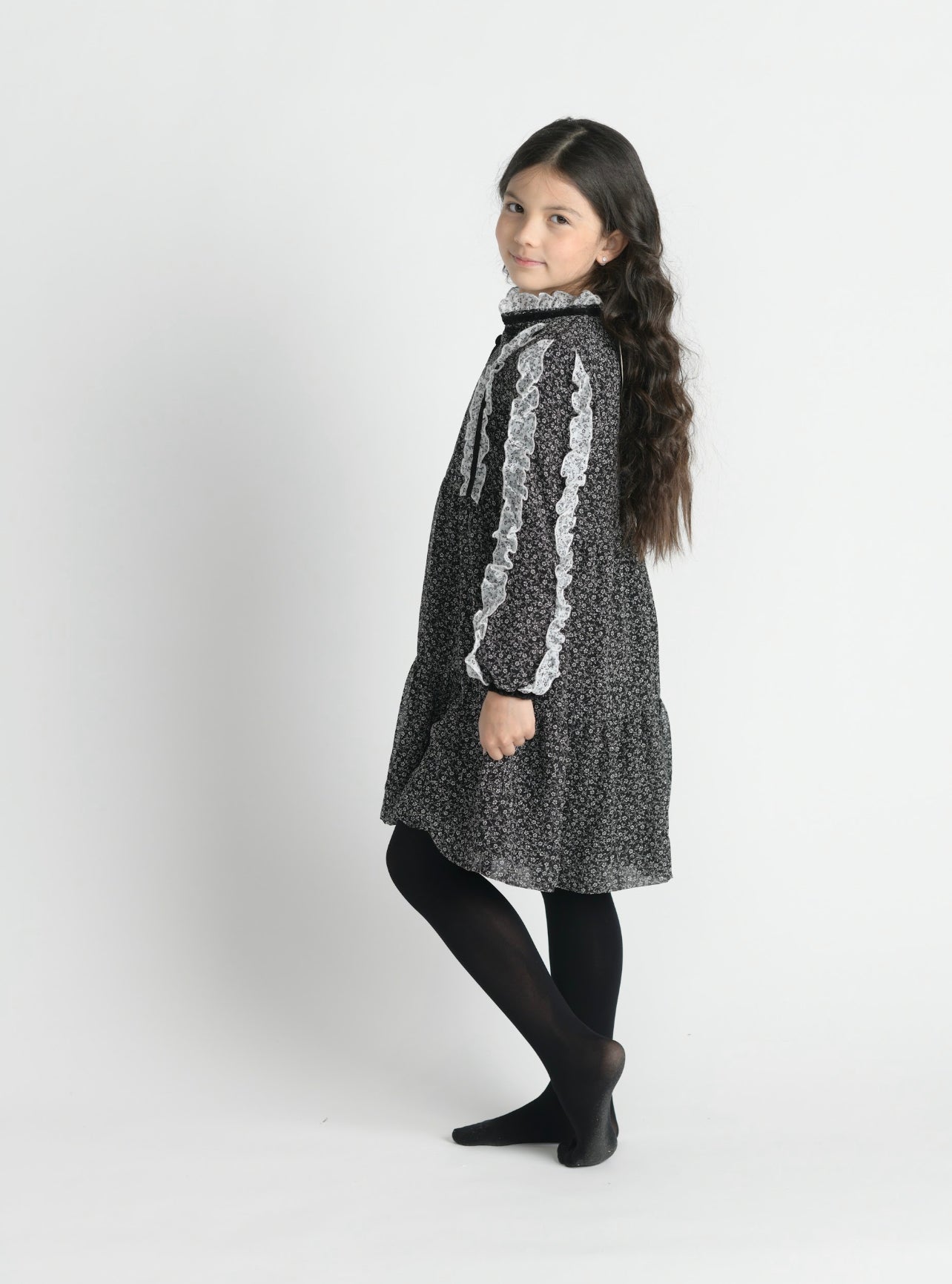 Black and White Crepe Dress FW2182