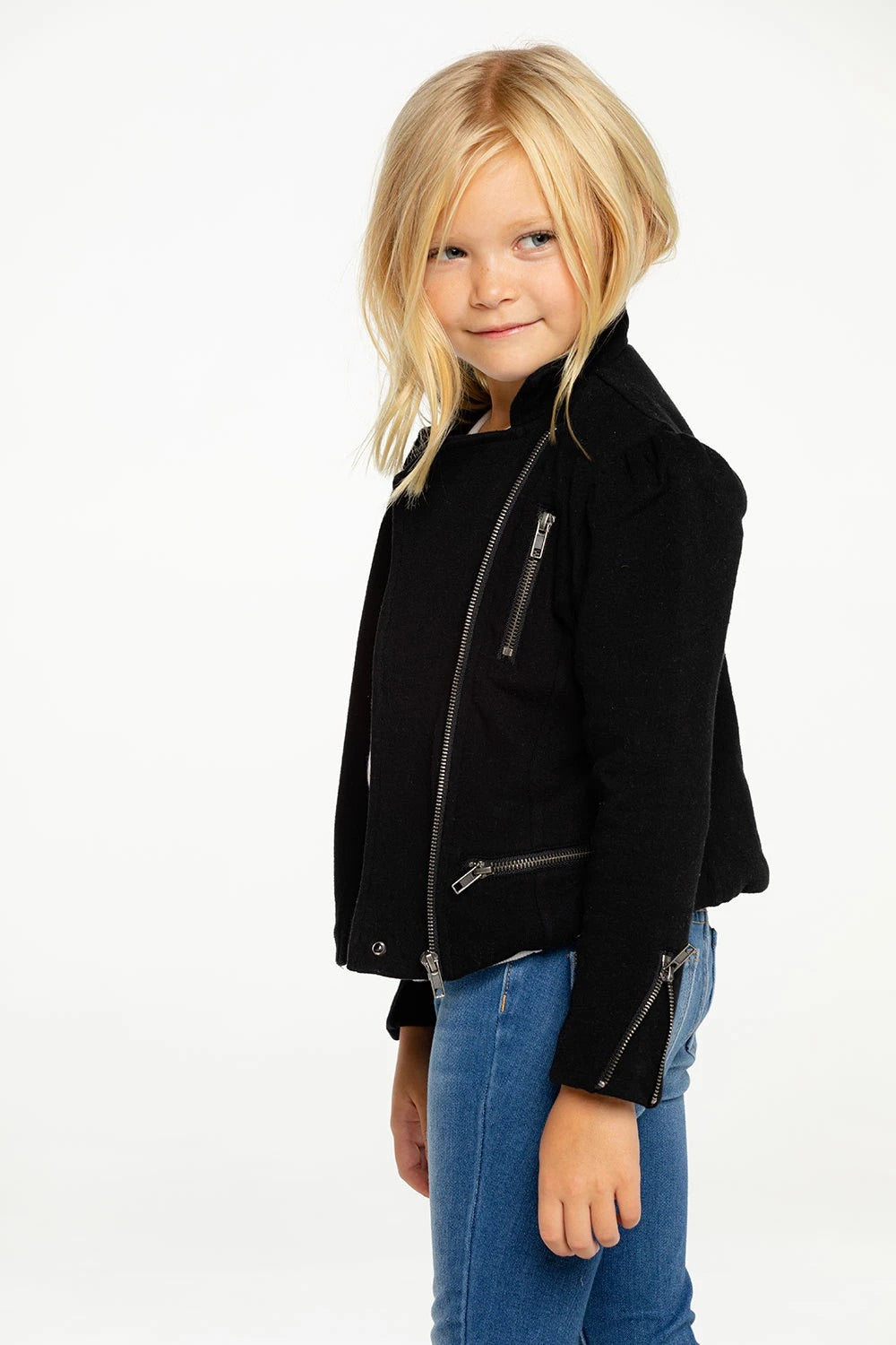 Puff Sleeve Moto Jacket