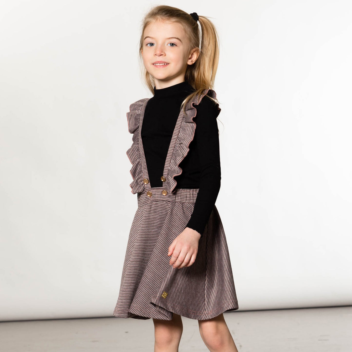 Houndstooth Suspender Skirt D20F40