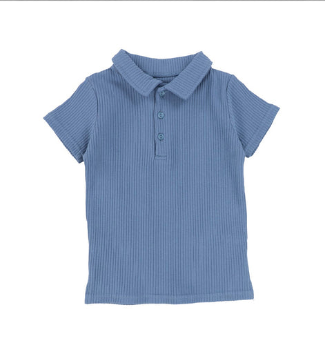 Wide Ribbed Polo WPOL blue