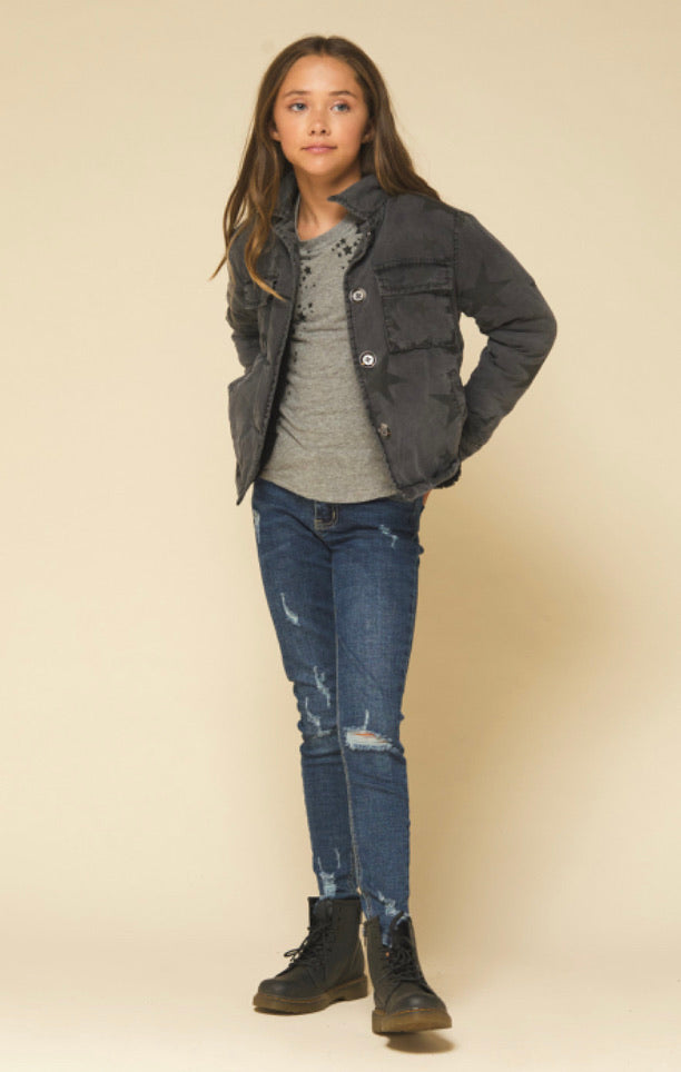 Star Printed Tencel Barn Jacket