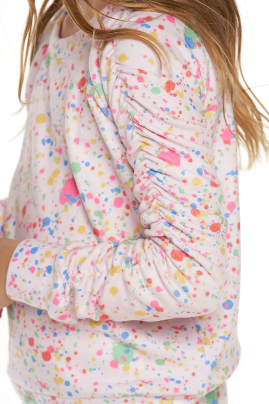 Rainbow Splatter Heart Pullover CHTW262